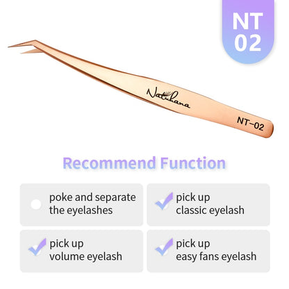 NATUHANA Anti-static Straight Eyelash Extension Tweezers