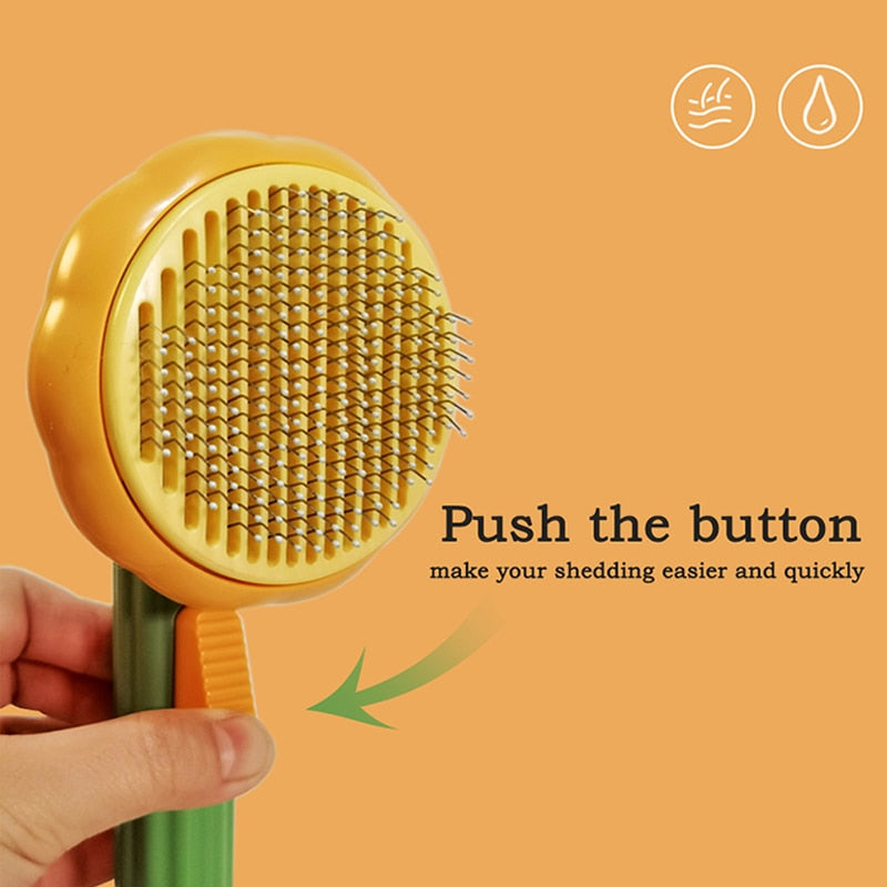 Gentle Self-Cleaning Cat Dog Pumpkin Brush