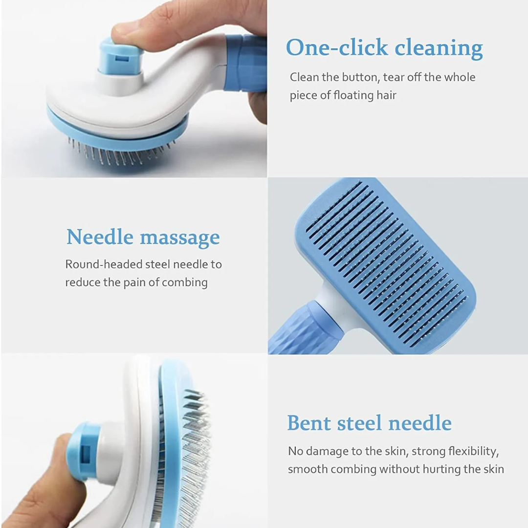 Pet Salon at Home: 2-in-1 Dog and Cat Hair Remover & Grooming Brush