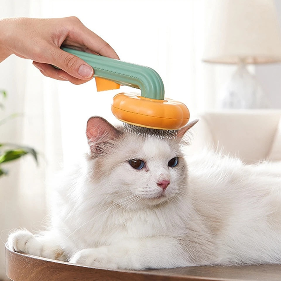 Gentle Self-Cleaning Cat Dog Pumpkin Brush