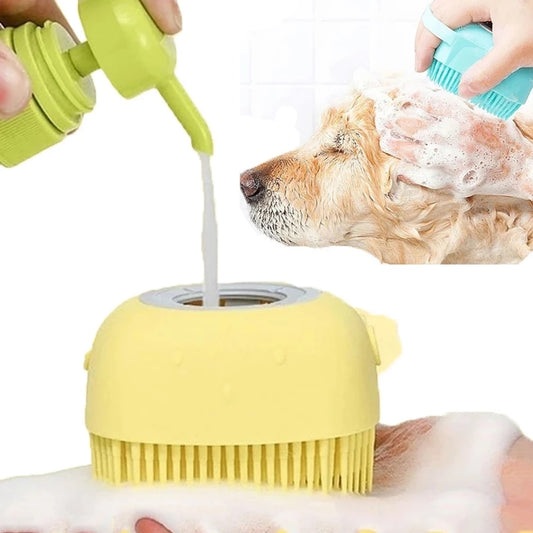 Soft Silicone Pet Shampoo Massage Dispenser Grooming Shower Brush