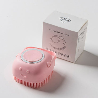 Pink Silicone Pet Shampoo Massage Dispenser