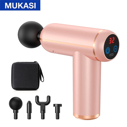 Pink Portable Fascia Vibration Massage Gun