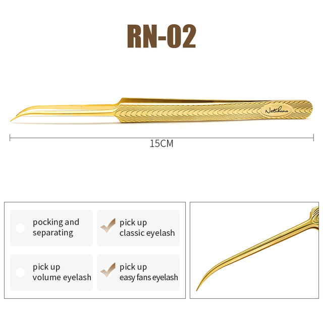 NATUHANA Anti-static Straight Eyelash Extension Tweezers