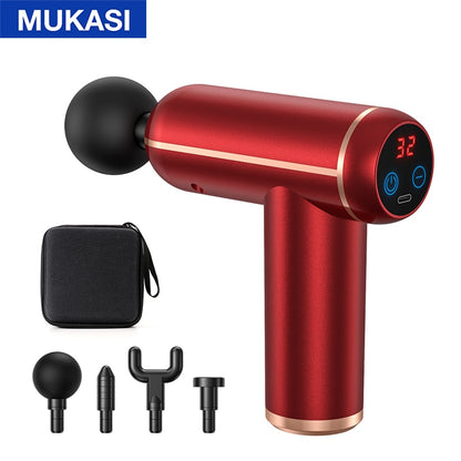 Red Portable Fascia Vibration Massage Gun