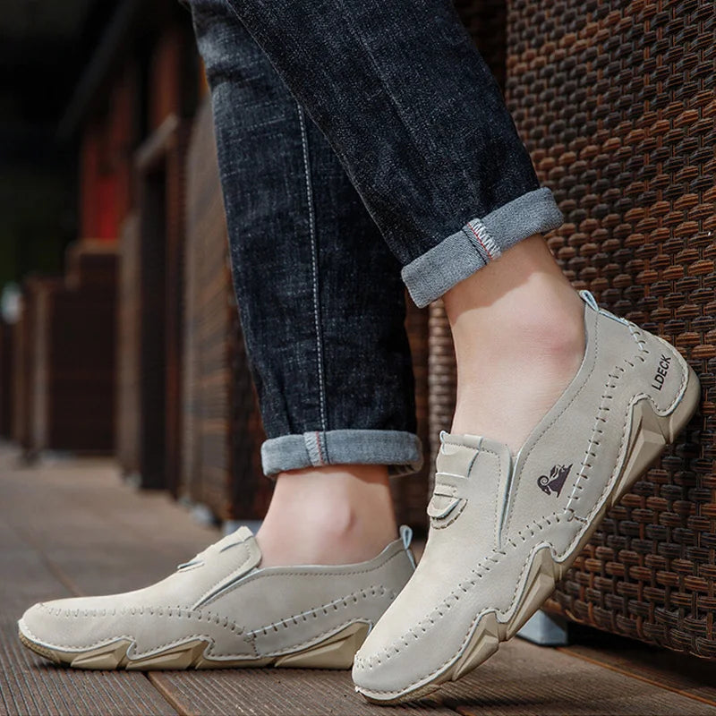 Casual Men's Loafers with Fashionable Sporty Style for Spring and Summer, featuring Soft Soles for Outdoor Comfort