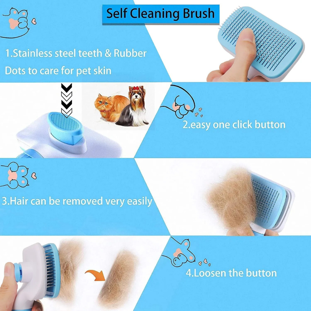 Pet Salon at Home: 2-in-1 Dog and Cat Hair Remover & Grooming Brush