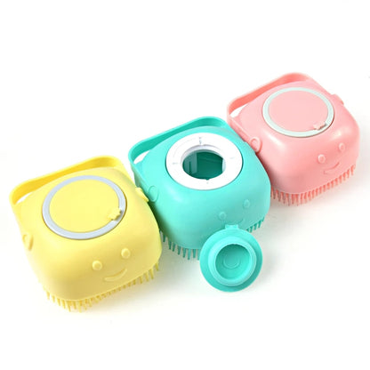 Soft Silicone Pet Shampoo Massage Dispenser Grooming Shower Brush