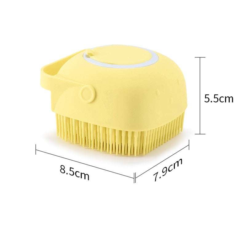 Soft Silicone Pet Shampoo Massage Dispenser Grooming Shower Brush