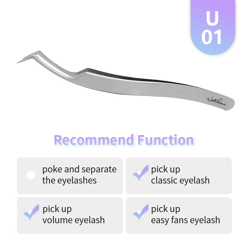 NATUHANA Anti-static Straight Eyelash Extension Tweezers