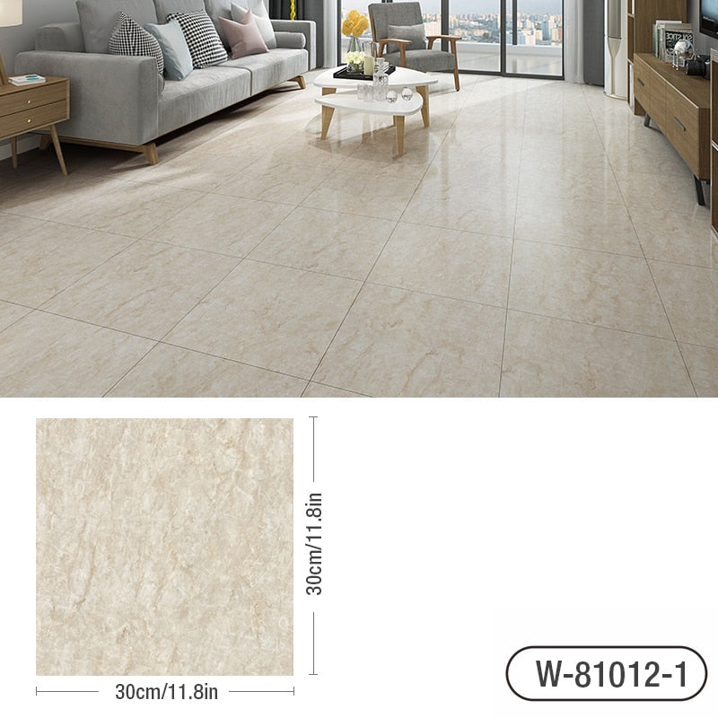 Simulated Marble Tile Floor Sticker