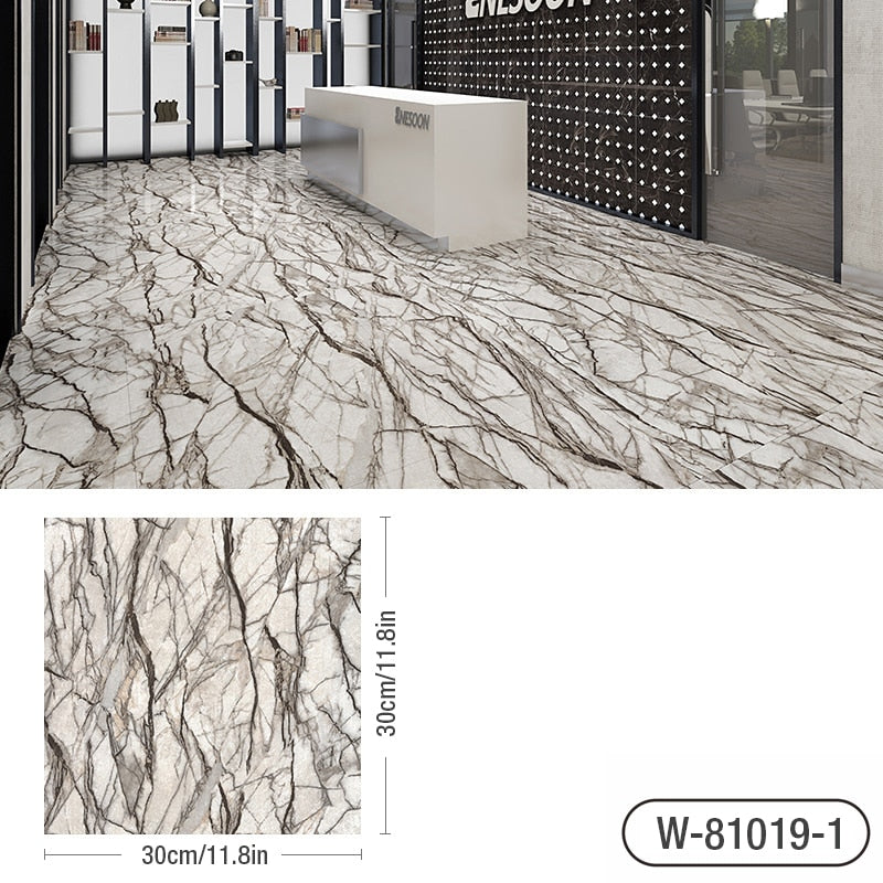 Simulated Marble Tile Floor Sticker