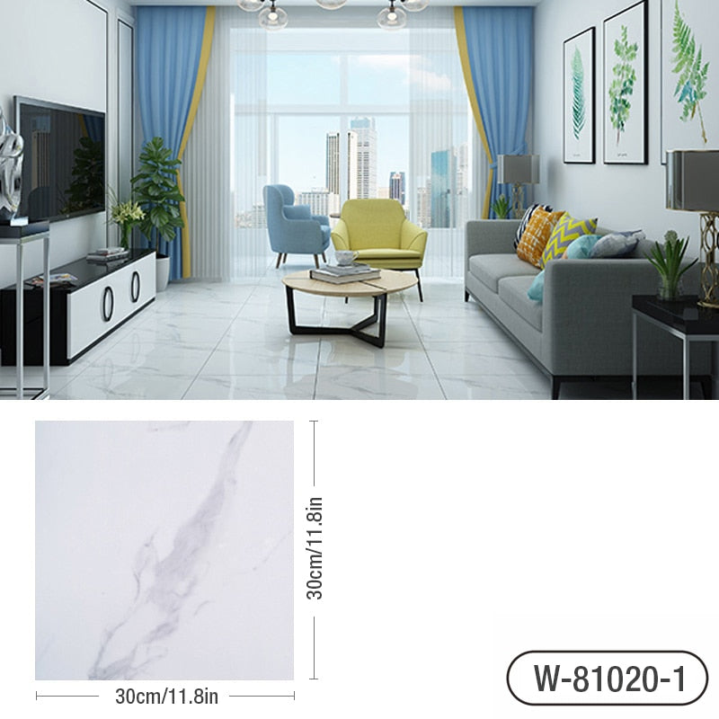 Simulated Marble Tile Floor Sticker