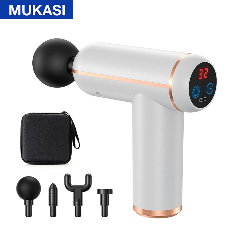 White Portable Fascia Vibration Massage Gun